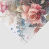 Elegante Romantische Roze Bloemen Weefsel Papier B (Detail)