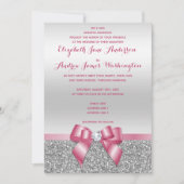 Elegante Romantische Roze Boog & Zilveren Glitter  Kaart (Voorkant)