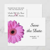 Elegante Romantische Roze Gerbera Daisy Aankondigingskaart (Voorkant / Achterkant)