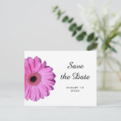 Elegante Romantische Roze Gerbera Daisy Aankondigingskaart (Staand voorkant)