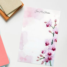 Elegante Romantische Roze Waterverf Orchideeën