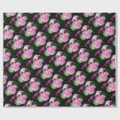 Elegante romantische roze witte bloemen pioenrozen cadeaupapier (Vlak)