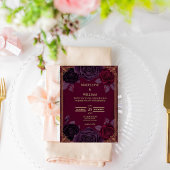 Elegante Romantische Rozen Gotische Trouw Uitnodig Kaart