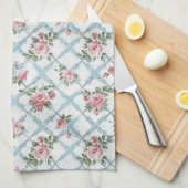 Elegante romantische  rustieke retro bloem theedoek (Quarter Fold)