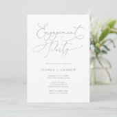 Elegante romantische Sage Green Engagement Party Kaart (Staand voorkant)