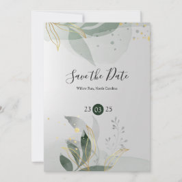 Elegante Romantische Salie Bloemige Waterverf Trou Kaart