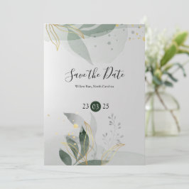 Elegante Romantische Salie Bloemige Waterverf Trou Kaart