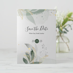 Elegante Romantische Salie Bloemige Waterverf Trou Kaart