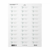 Elegante Romantische Saliegroene Roos Etiket (Full Sheet)