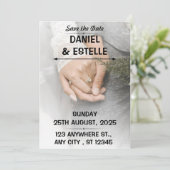 Elegante romantische save the date bruiloftkaart kaart (Staand voorkant)