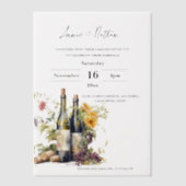 Elegante romantische script wijnmakerij bruiloft vellum uitnodigingen (Voorkant)
