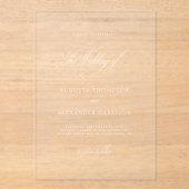 Elegante romantische stijlvolle bruiloft acryl uitnodigingen (Voorkant)