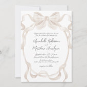 Elegante romantische striklibbons grillige bruilof kaart (Voorkant)