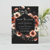 Elegante romantische terracotta bruiloft save the date (Staand voorkant)