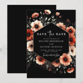Elegante romantische terracotta bruiloft save the date (Voorkant / Achterkant)