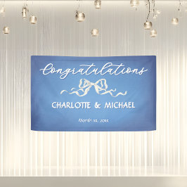Elegante Romantische Trouwdag Felicitaties Spandoek