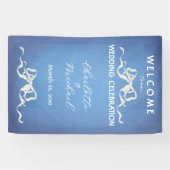 Elegante Romantische Trouwlint Welkom Spandoek (Horizontaal)