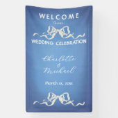 Elegante Romantische Trouwlint Welkom Spandoek (Verticaal)
