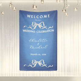 Elegante Romantische Trouwlint Welkom Spandoek