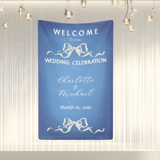 Elegante Romantische Trouwlint Welkom Spandoek
