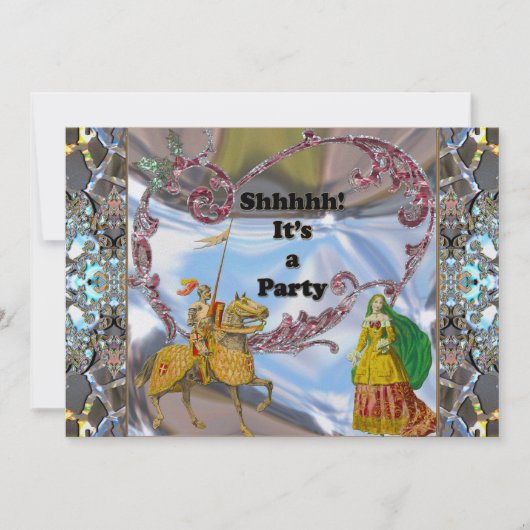 Elegante romantische verrassingsparty-uitnodiging kaart (Voorkant)