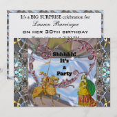 Elegante romantische verrassingsparty-uitnodiging kaart (Voorkant / Achterkant)