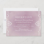 Elegante romantische vintage trouwreceptie mauve kaart (Voorkant)