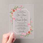 Elegante Romantische Waterverf Bloem Bruiloft Acryl Uitnodigingen (Insitu (Draagbaar))