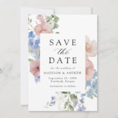 Elegante Romantische Waterverf Bloemachtige Bruilo Save The Date (Voorkant)