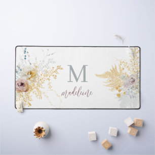 Elegante romantische Waterverf bloemen monogram Bureaumat