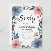 Elegante Romantische Waterverf Bloemen Zomerverjaa Kaart (Voorkant)