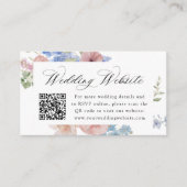 Elegante Romantische Waterverf Bloemenbruiloft Web Informatiekaartje (Voorkant)