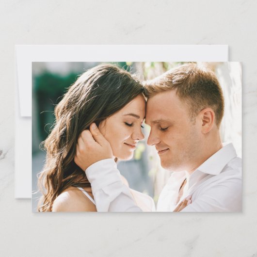 Elegante Romantische Waterverf Bloemenfoto bruilof Save The Date (Achterkant)