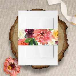 Elegante Romantische Waterverf Bloemige Dahlia Bru Uitnodigingen Wikkel