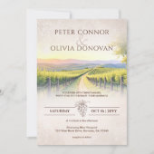 Elegante romantische wijngaard rustieke bruiloft kaart (Voorkant)