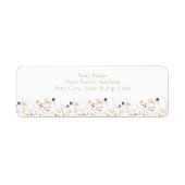 Elegante Romantische Wilde Bloem Bruidsbruiloft Etiket (Voorkant)