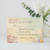 Elegante romantische wilde bloem RSVP kaartje (Staand voorkant)