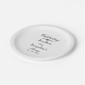 Elegante romantische witte bruidstaart tafel papieren bordje (Gekanteld)