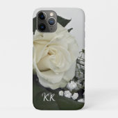 Elegante & romantische witte roos gepersonaliseerd Case-Mate iPhone case (Achterkant)