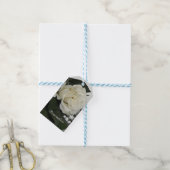 Elegante & Romantische Witte Roos Personaliseer Cadeaulabel (Met Touw)