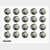Elegante & Romantische Witte Roos Personaliseer Ronde Sticker (Vel)