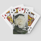 Elegante & Romantische Witte Roos Personaliseerbaa Pokerkaarten (Achterkant)