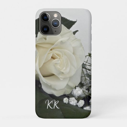 Elegante & Romantische Witte Roos Persoonlijk Case-Mate iPhone Case (Achterkant)
