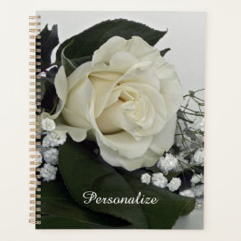 Elegante & Romantische Witte Roos Persoonlijk Gema Planner