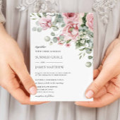 Elegante romantische zachte blos roze bloemenbruil kaart