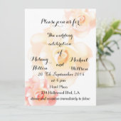  elegante romantische zachte rozen bruiloft kaart (Staand voorkant)