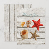 Elegante romantische zeeschelpen strand bruiloft d briefkaart (Voorkant / Achterkant)