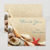 Elegante romantische zeeschelpen strand bruiloft d briefkaart (Voorkant / Achterkant)