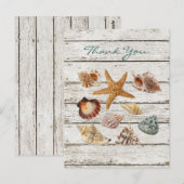 Elegante romantische zeeschelpen strand bruiloft d briefkaart (Voorkant / Achterkant)