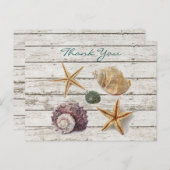 Elegante romantische zeeschelpen strand bruiloft d briefkaart (Voorkant / Achterkant)